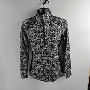 Copper fit 1/4 zip sweater womens‎ Large geometric black running workout active